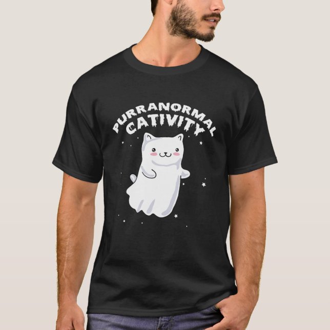 Funny Purranormal Ctivity Ghost Cat Halloween Spo T Shirt (Framsida)