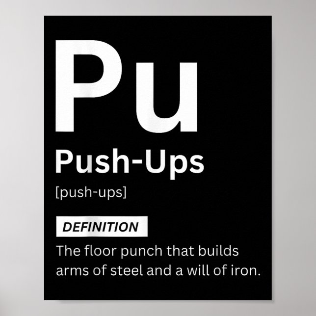Funny Push-ups Definition Gym Fitness Motivation Poster (Framsidan)