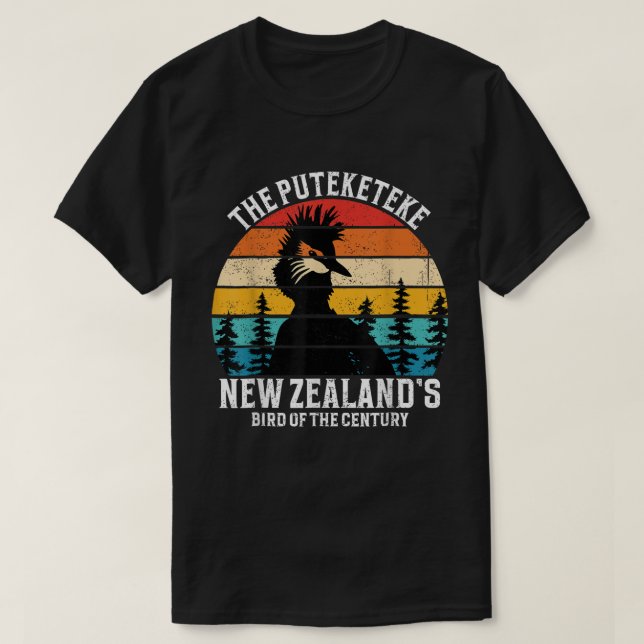 Funny Puteketeke New Zealand's Bird of the Century T Shirt (Design framsida)