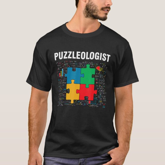 Funny Puzzleolog Jigszle Puzzles Math Älskare T Shirt (Framsida)