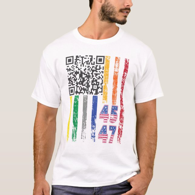 Funny QR-ordförande Trump Dance Code T Shirt (Framsida)