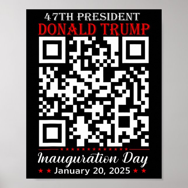 Funny Qr President Trump Dance Code Inauguration D Poster (Framsidan)