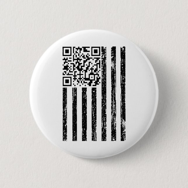 Funny Qr Scan Me President Danding Code USA flagga Knapp (Framsida)