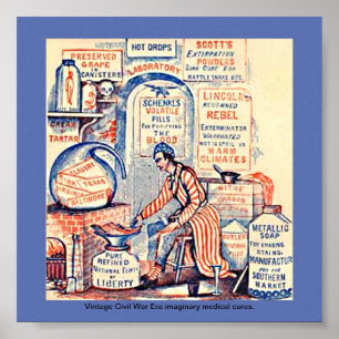 Funny Quack Medicine Imaginary, Vintage Civil Krig Poster