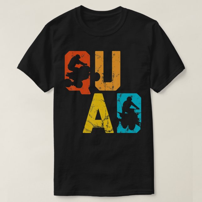 Funny Quad Retro Quad Riding Fyra Wheeler ATV för  T Shirt (Design framsida)