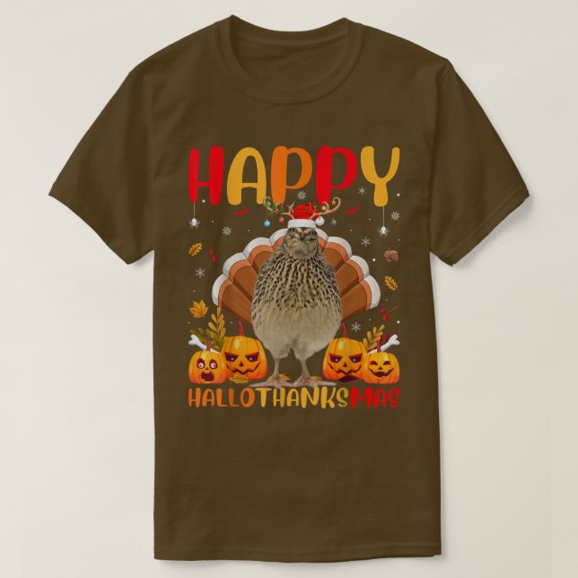 Funny Quail Bird Älskare Lycklig Quail HelloTackMa T Shirt (Design framsida)