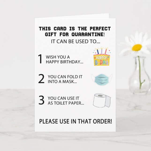 Funny Quarantine Birthday Kort (Liten växt)