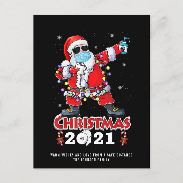 Funny Quarantine God jul Hälsning Helgdag Vykort (Framsida)