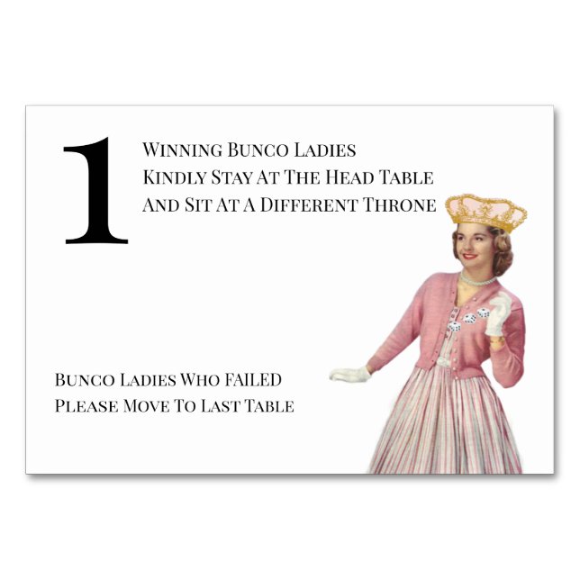Funny Queen Bord One Bunco Bordsnummer (Framsidan)