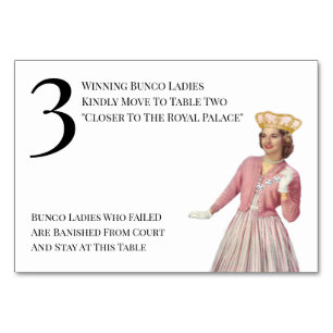Funny Queen Bord Three Bunco Bordsnummer