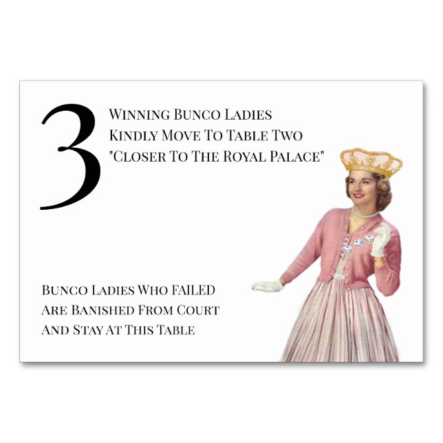 Funny Queen Bord Three Bunco Bordsnummer (Framsidan)