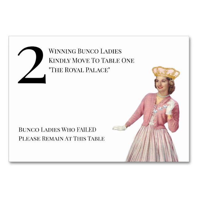 Funny Queen Bord Two Bunco Bordsnummer (Framsidan)