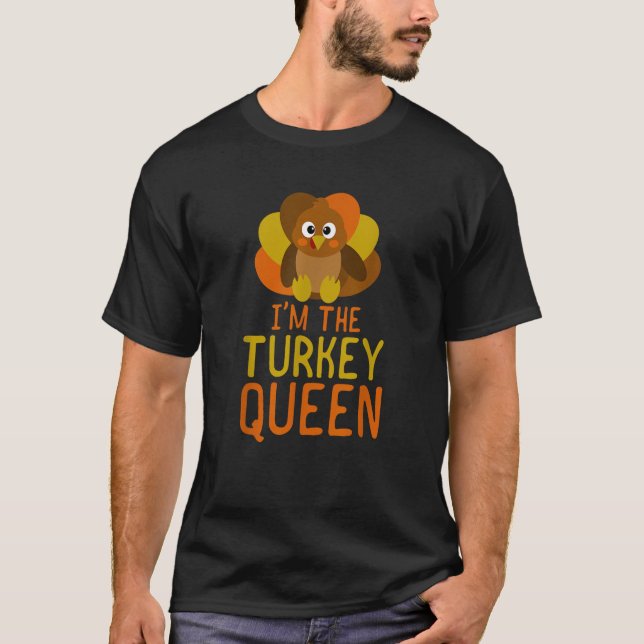 Funny Queen Turkey Family Matching Thanksgiving T Shirt (Framsida)
