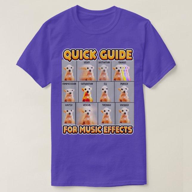 Funny Quick Guide for Music Effects Musican Chihua T Shirt (Design framsida)
