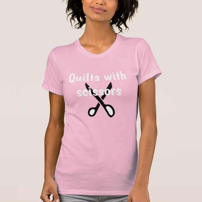 Funny Quilters Tee, Söt Ljusare rosa T-Shirt (Framsida)