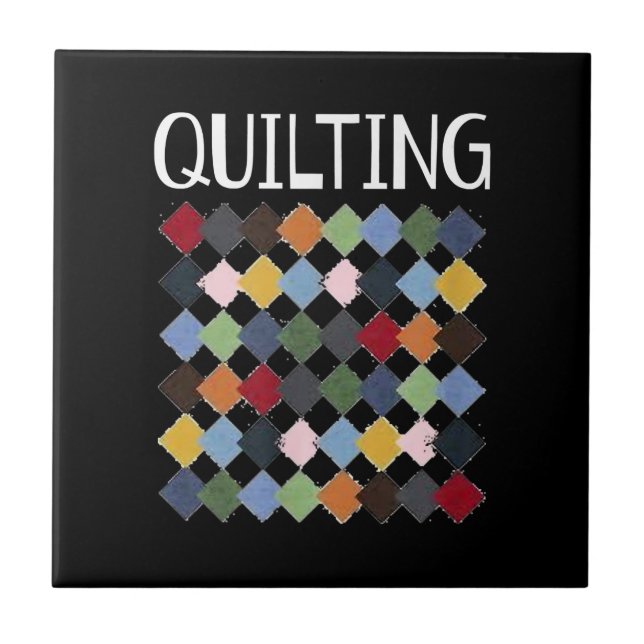 Funny Quilting Älskare | Kofferter för födelsedags Kakelplatta (Framsidan)