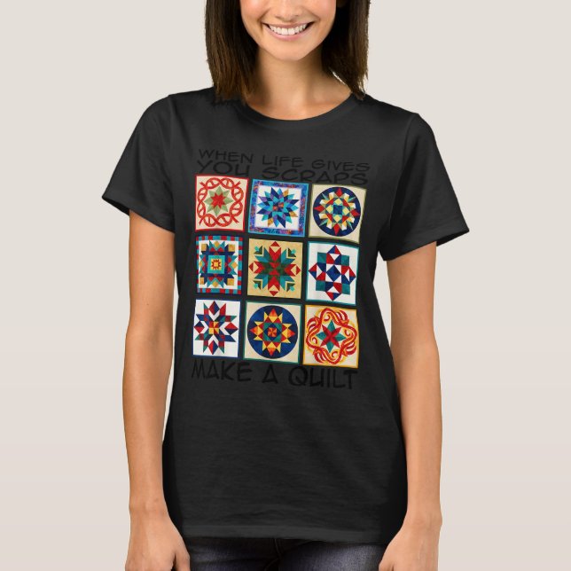Funny Quilting Sewing Make A Quilt Patterns Quilte T Shirt (Framsida)