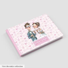 Funny Quirky Bride och Groom Guest bok
