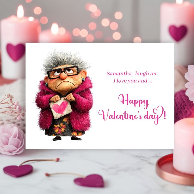 Funny Quirky Lady Being Extra Valentine's day Julkort (Funny Quirky Lady Being Extra Valentine

)