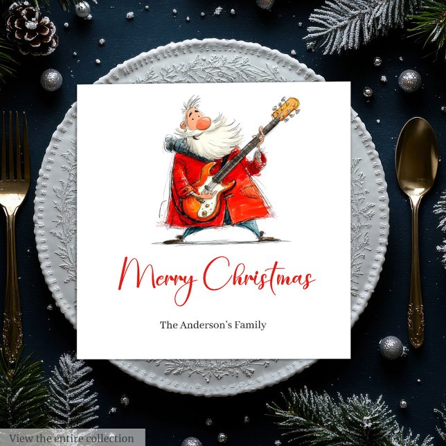 Funny Quirky Santa Festive Holiday Dinner Napkins Pappersservett (Funny Quirky Santa Festive Holiday Dinner Napkins)