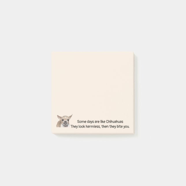 Funny Quote about Life with Chihuahua Dog Post-it Block (Framsida)