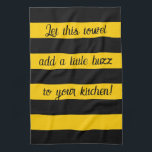 Funny Quote Bees Classic Humla Rand Kökshandduk<br><div class="desc">En snygg,  klassiskt vid rand mönster-design med humla inspirerade till svart och gult rand. Anpassa det enkelt till din text eller namn! - designat med ❤ av Zaubershirts -</div>