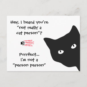 Funny Quote Black Cat-vykort Vykort