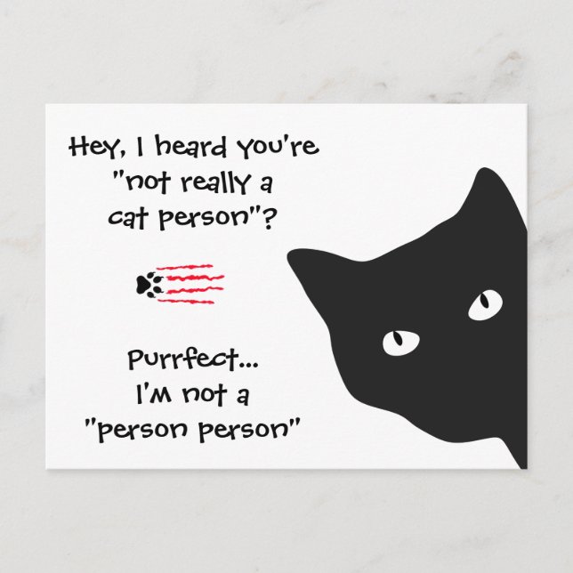 Funny Quote Black Cat-vykort Vykort (Framsida)