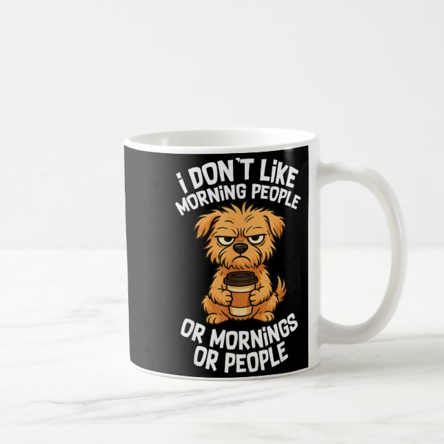 Funny Quote Coffee Sleepy Cute Dog Puppy Lover Gif Kaffemugg (Höger)