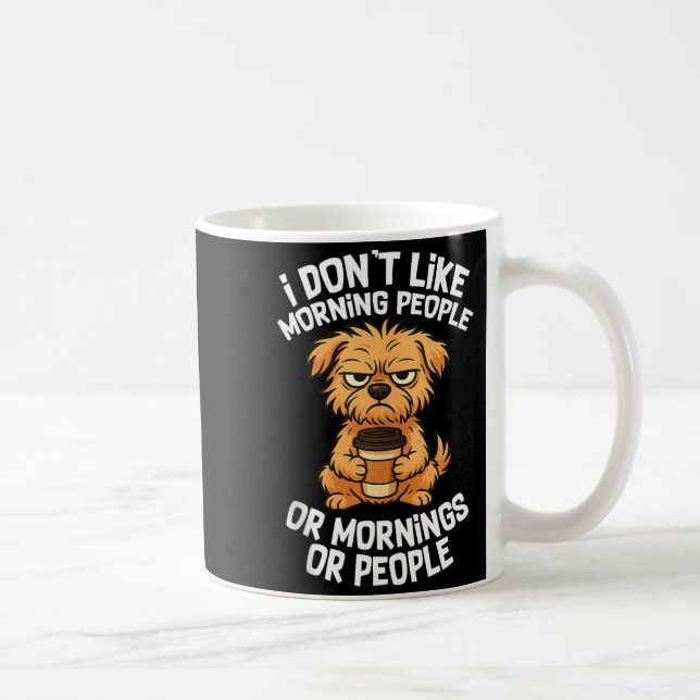 Funny Quote Coffee Sleepy Cute Dog Puppy Lover Gif Kaffemugg (Höger)