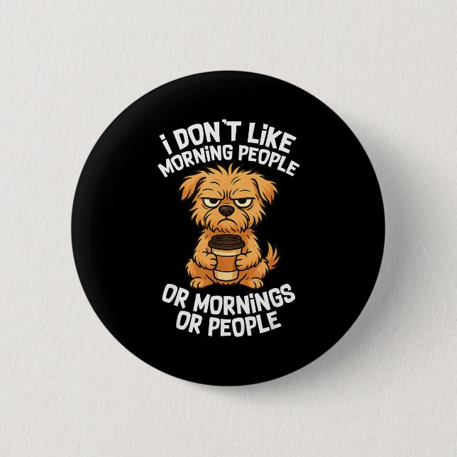 Funny Quote Coffee Sleepy Cute Dog Puppy Lover Gif Knapp (Framsida)