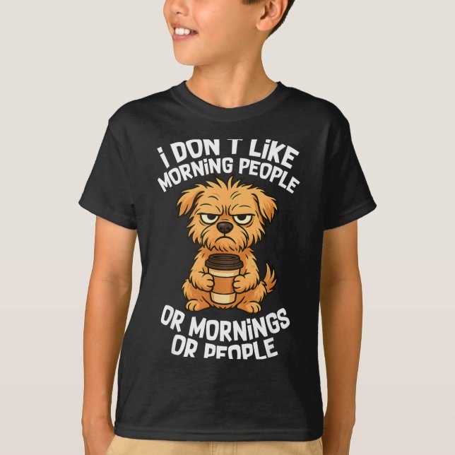 Funny Quote Coffee Sleepy Cute Dog Puppy Lover Gif T Shirt (Framsida)