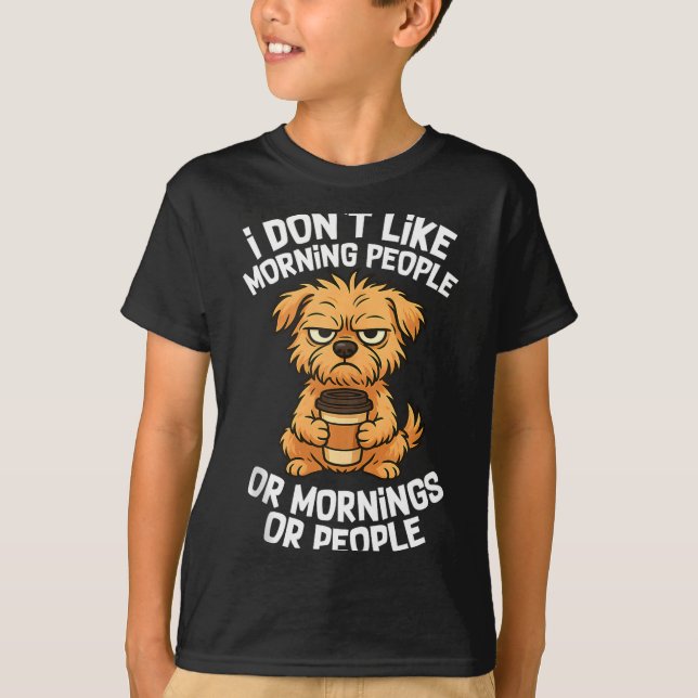 Funny Quote Coffee Sleepy Cute Dog Puppy Lover Gif T Shirt (Framsida)