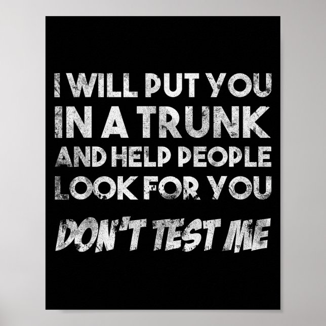Funny Quote Don't Test Me Designs And Black Modern Poster (Framsidan)