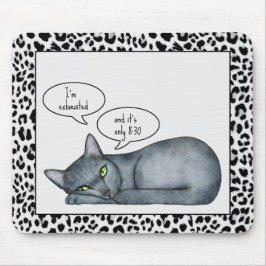 Funny Quote Grått Russian Blue Cat Mousepad Musmatta