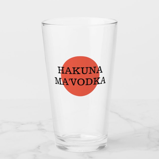 Funny Quote Hakuna Morsa'Vodka Drinking Parody Glaskopp (Framsida)