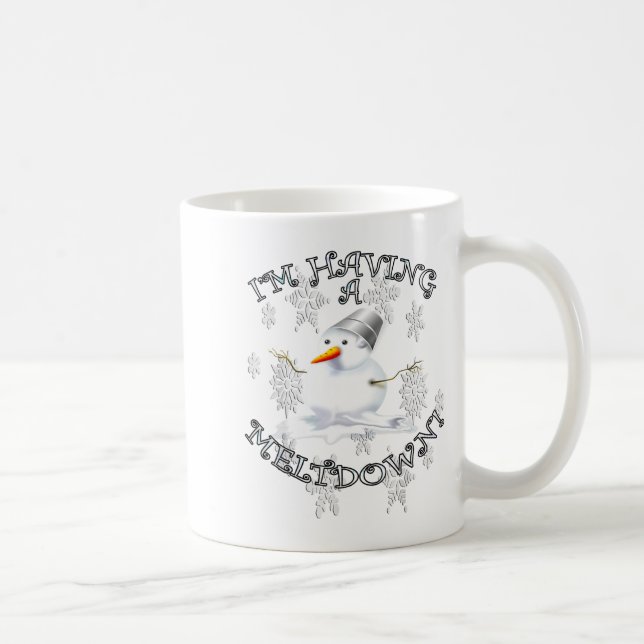 Funny Quote I'm Having A Meltdown Design Snowman  Kaffemugg (Höger)