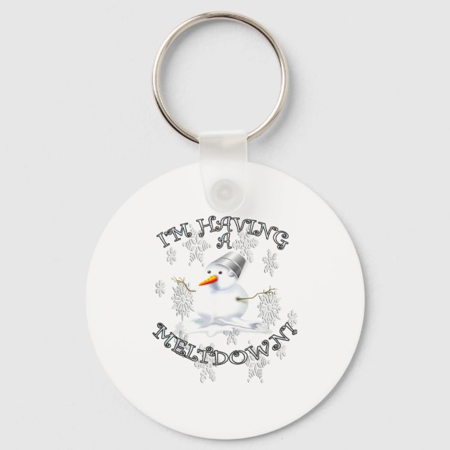 Funny Quote I'm Having A Meltdown Design Snowman  Nyckelring (Framsida)