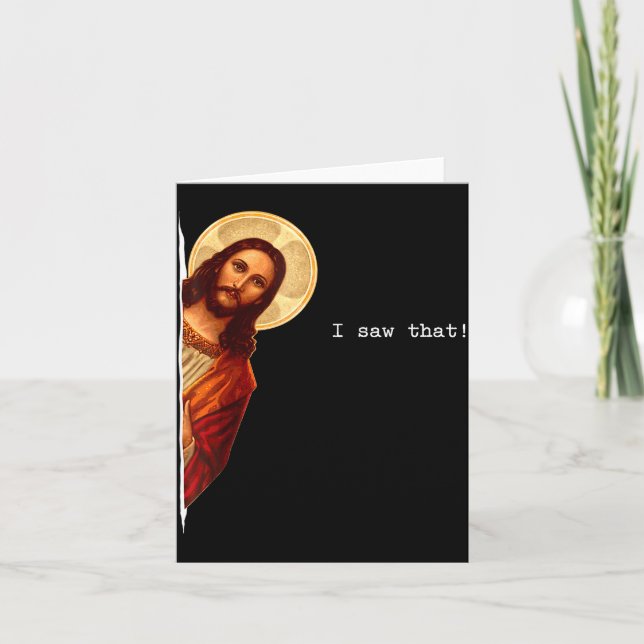 Funny Quote Jesus Meme I Saw That Christian Gift  Kort (Framsida)