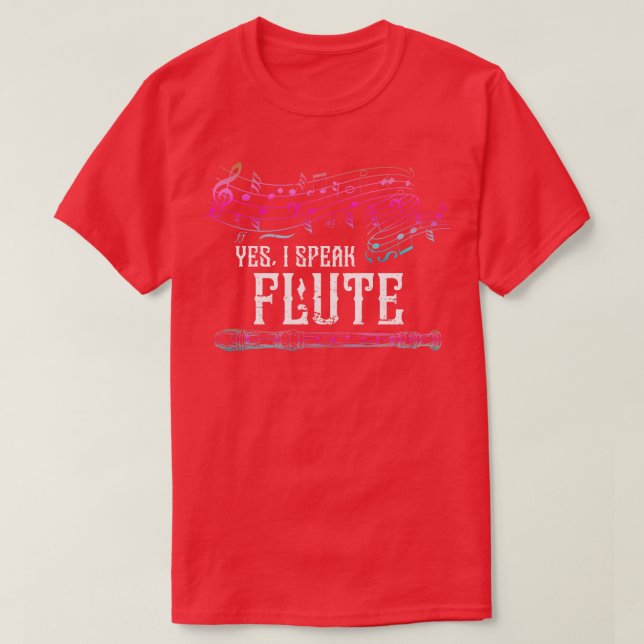 Funny Quote Musical Instrument Retro Flute T Shirt (Design framsida)