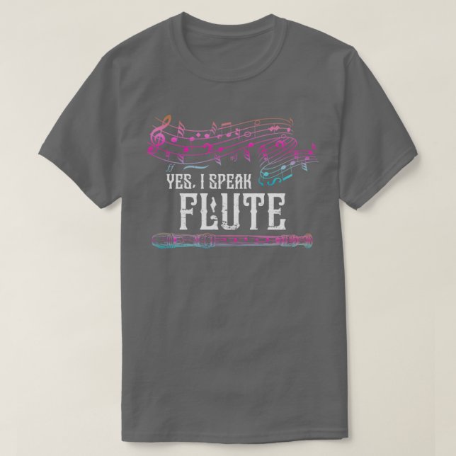 Funny Quote Musical Instrument Retro Flute T Shirt (Design framsida)