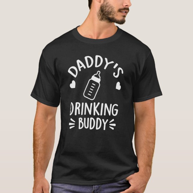 Funny Quote Pappor Drinking Buddy T Shirt (Framsida)