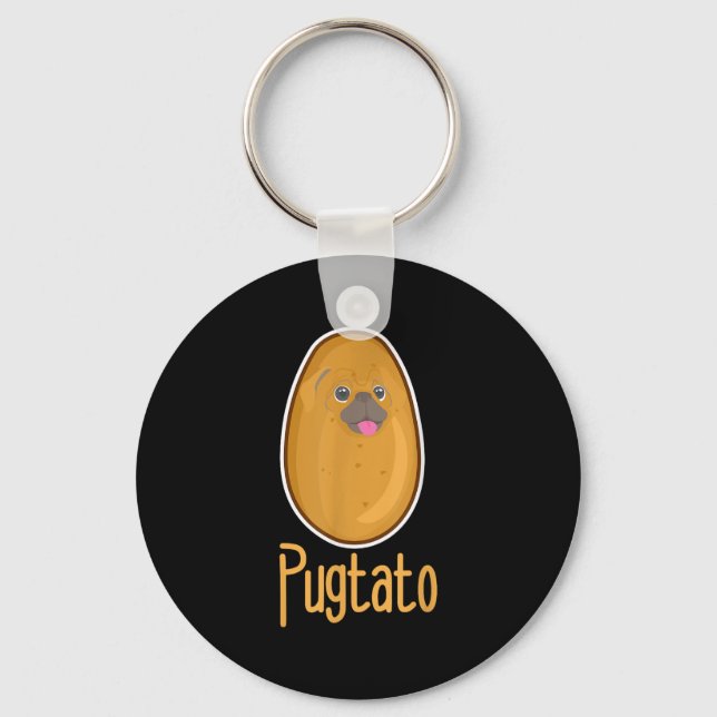 Funny Quote Pugtato Potato Hundar Nyckelring (Framsida)