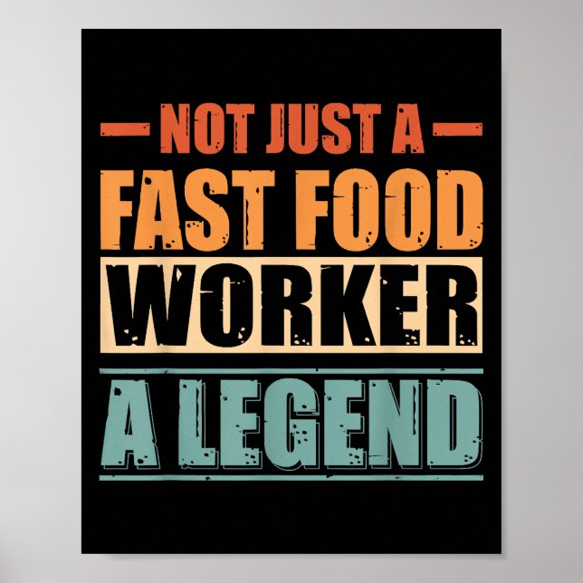 Funny Quote Retro Fast Food Worker Poster (Framsidan)