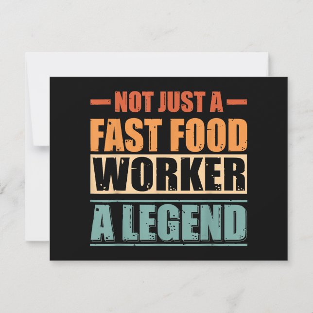 Funny Quote Retro Fast Food Worker Spara Datumet (Framsida)