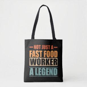 Funny Quote Retro Fast Food Worker Tygkasse