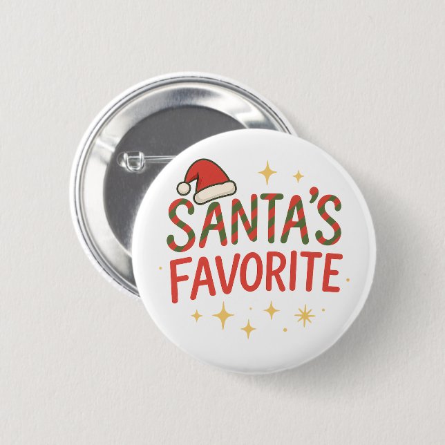 Funny Quote Santa’s Favorite Christmas Humor  Knapp (Framsida & baksida)