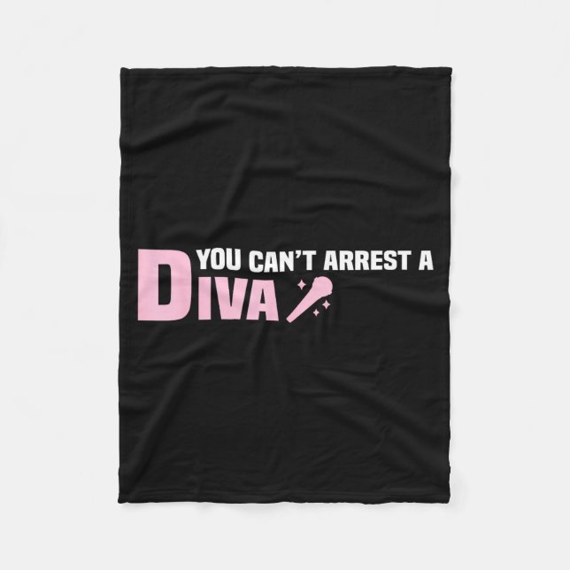 Funny Quote You Can't Arrest A Diva  Fleecefilt (Framsidan)