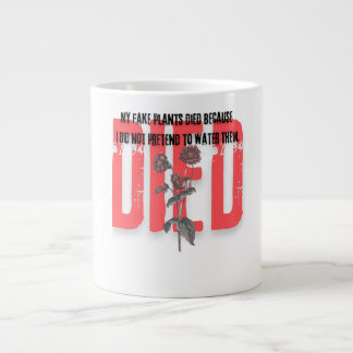 funny quotes died red Flower plants Jumbo Mugg
