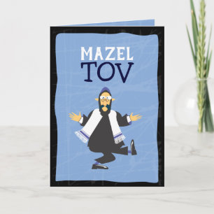 FUNNY RABBI MAZEL TOV Grattis Hälsning Kort